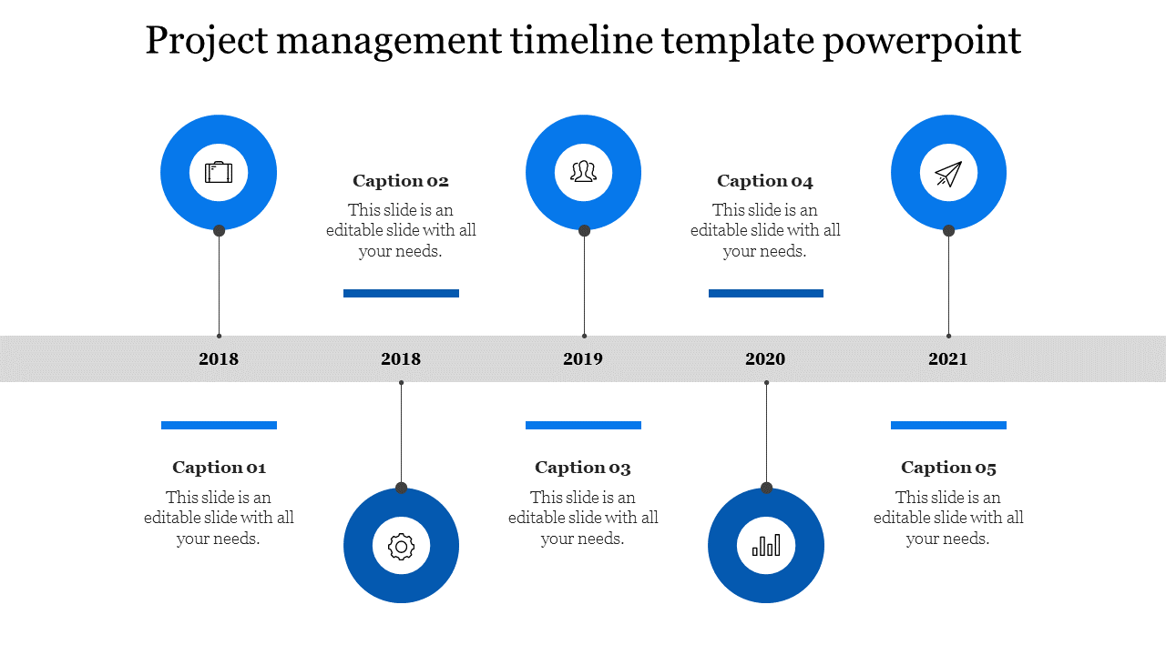 project management timeline template powerpoint-Blue